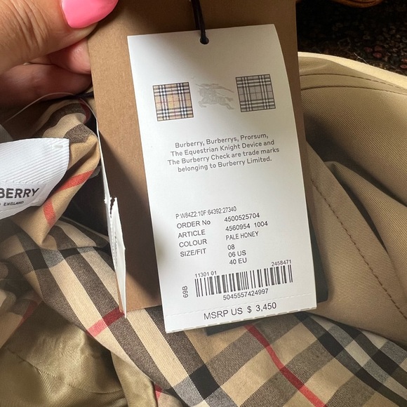 Women's BURBERRY London Long Trench Coat Double Breasted Jacket ENGLAND US 6 - Picture 12 of 13